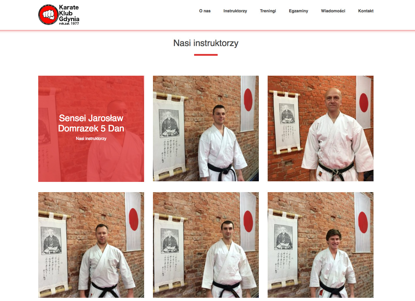 Strona www Karate Klub Gdynia