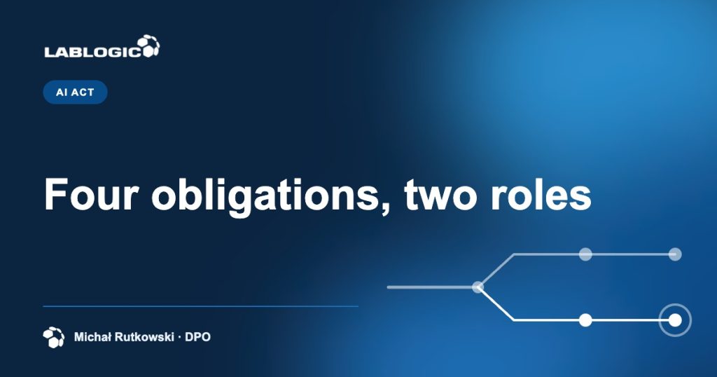 Four obligations, two roles — LabLogic article graphic by Michał Rutkowski