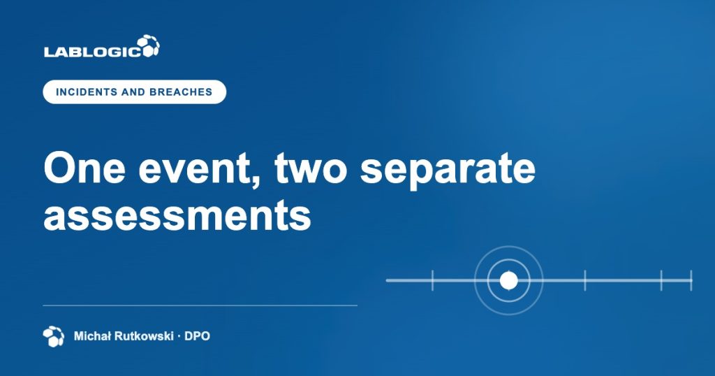 One event, two separate assessments — LabLogic article graphic by Michał Rutkowski