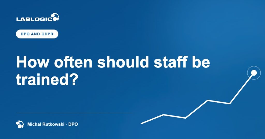 How often should staff be trained? — LabLogic article graphic by Michał Rutkowski