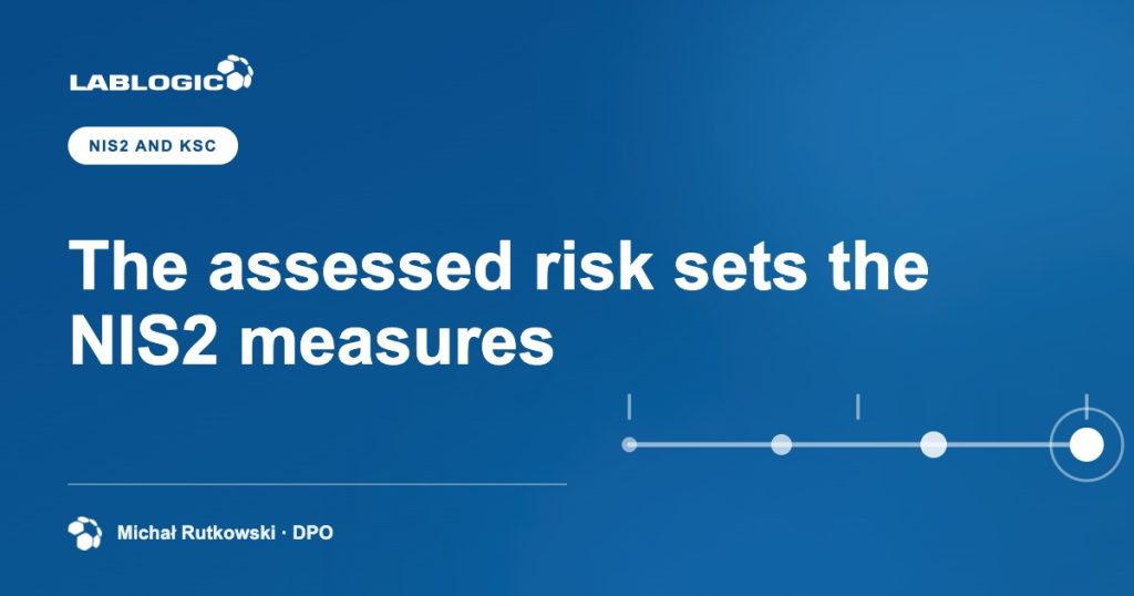 The assessed risk sets the NIS2 measures — LabLogic article graphic by Michał Rutkowski