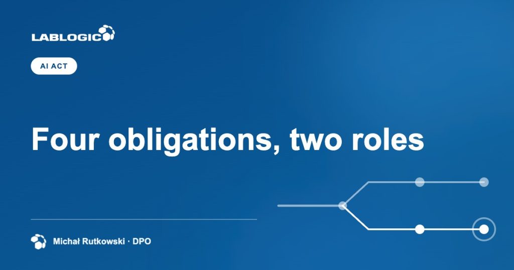 Four obligations, two roles — LabLogic article graphic by Michał Rutkowski
