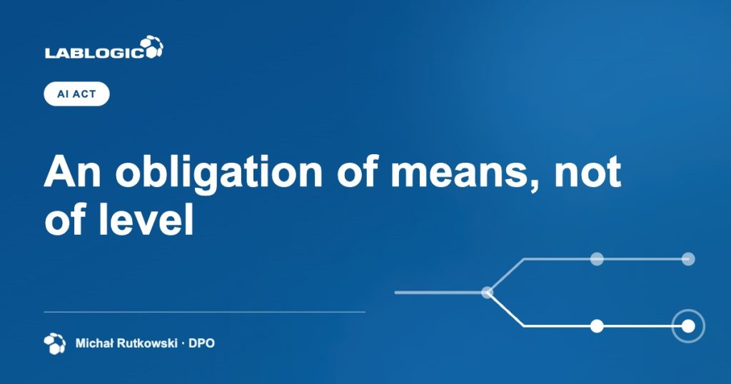 An obligation of means, not of level — LabLogic article graphic by Michał Rutkowski