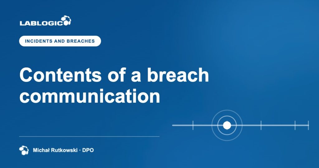 Contents of a breach communication — LabLogic article graphic by Michał Rutkowski