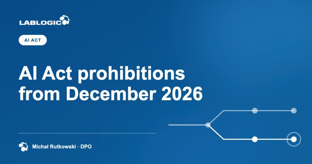 AI Act prohibitions from December 2026 — LabLogic article graphic by Michał Rutkowski