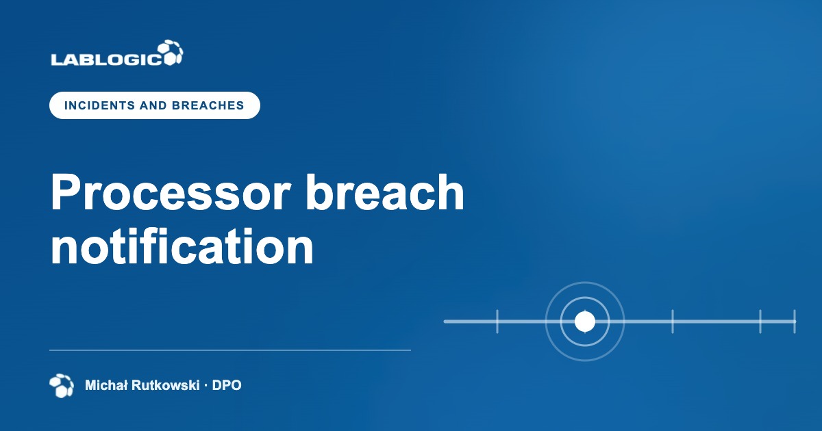 How and when must a processor notify a personal data breach to the controller?